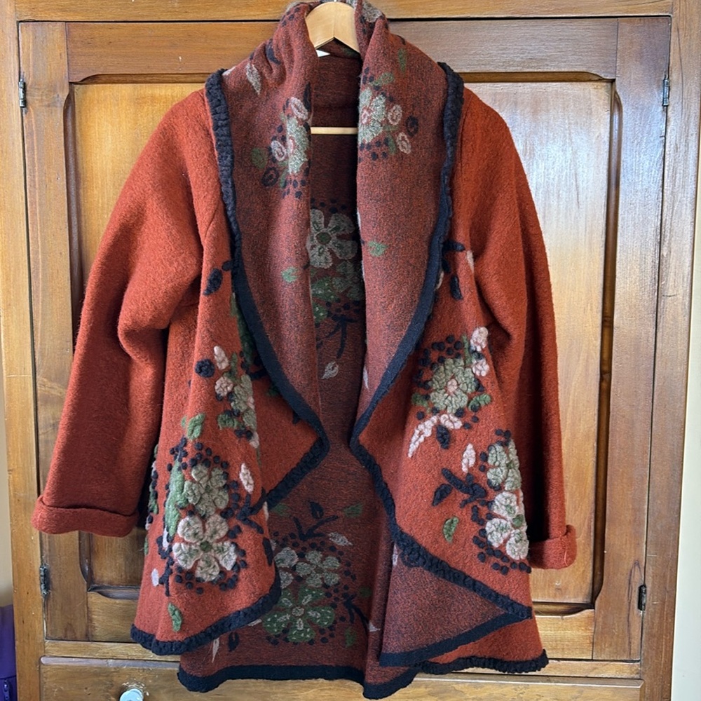 Made in Italy 70%Wool Open Coat Size L